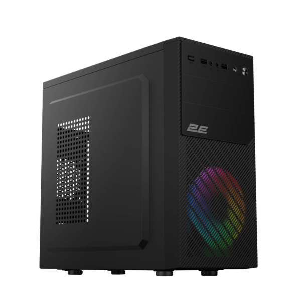 2E Корпус Basis RD850 без БЖ 1xUSB3.0, 2xUSB2.0, 1×120мм ARGB, VGA 290мм, Acrylic Side Panel, mATX, чорний