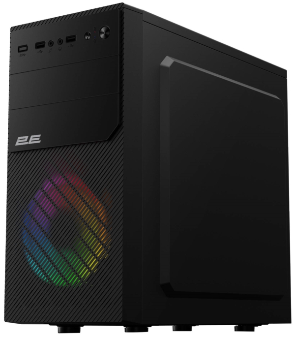 2E Корпус Basis RD850 без БЖ 1xUSB3.0, 2xUSB2.0, 1×120мм ARGB, VGA 290мм, Acrylic Side Panel, mATX, чорний