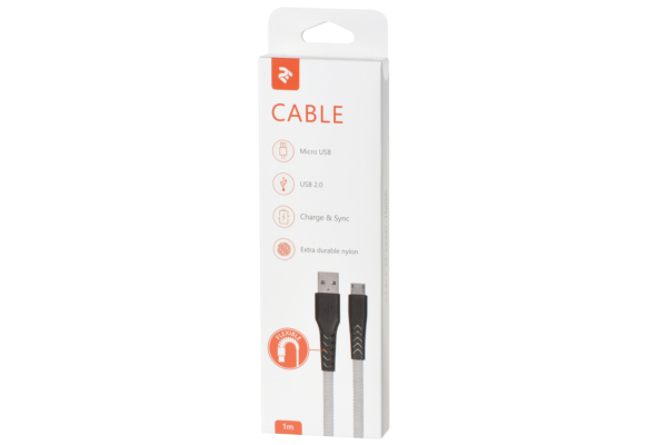 2E Кабель USB-A > microUSB заряджання/синхронізації 2E 1м, Urban, сірий