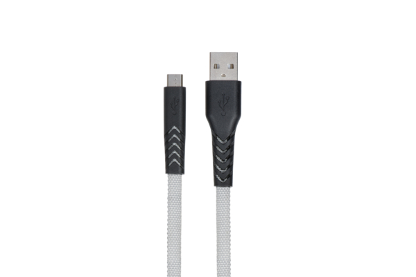Кабель 2E USB-A — microUSB Flat fabric urban 1m Grey