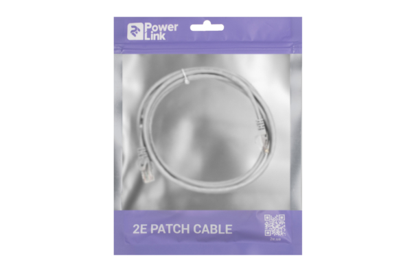 Патч-корд 2E САТ 5e, UTP, 2м, 26AWG, RJ45, 7/0.16, CCA, PVC, сірий