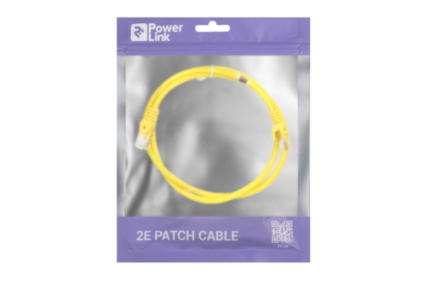 Patch Cable 2E Cat 5e, UTP, RJ45, 26AWG, 7/0.16 Cu, 1.00 m, PVC, Yellow