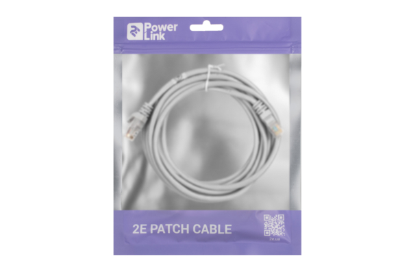 Патч-корд 2E САТ 5e, UTP, 3м, 26AWG, RJ45, 7/0.16, Cu, PVC, сірий