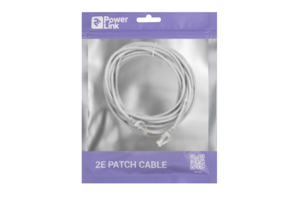 2E Патч-корд САТ 5e, UTP, 6м, 26AWG, RJ45, 7/0.16, Cu, PVC, сірий