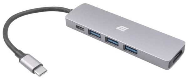 Хаб 2E USB-C 5в1 Slim Aluminum Multi-Port, серый