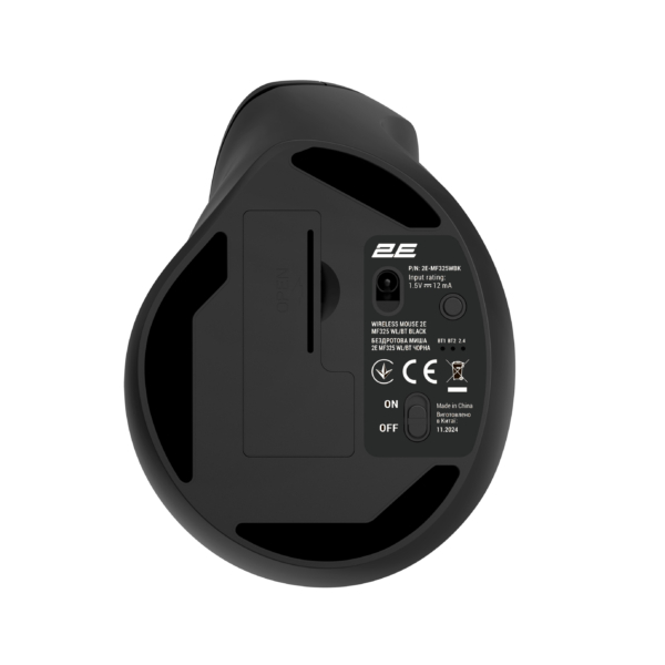 2E Mouse MF325 Silent, WL/BT, vertical, blackMouse MF325 Silent, WL/BT, vertical, black