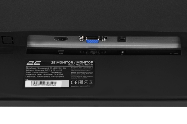 Монитор 2E 27″ N2722B D-Sub, HDMI, IPS, 75Hz, Pivot