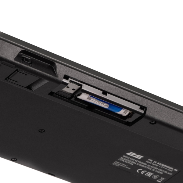 2E Клавиатура мембранная KS280 120key, WL/BT, EN/UK/RU, silent, чёрно-серая